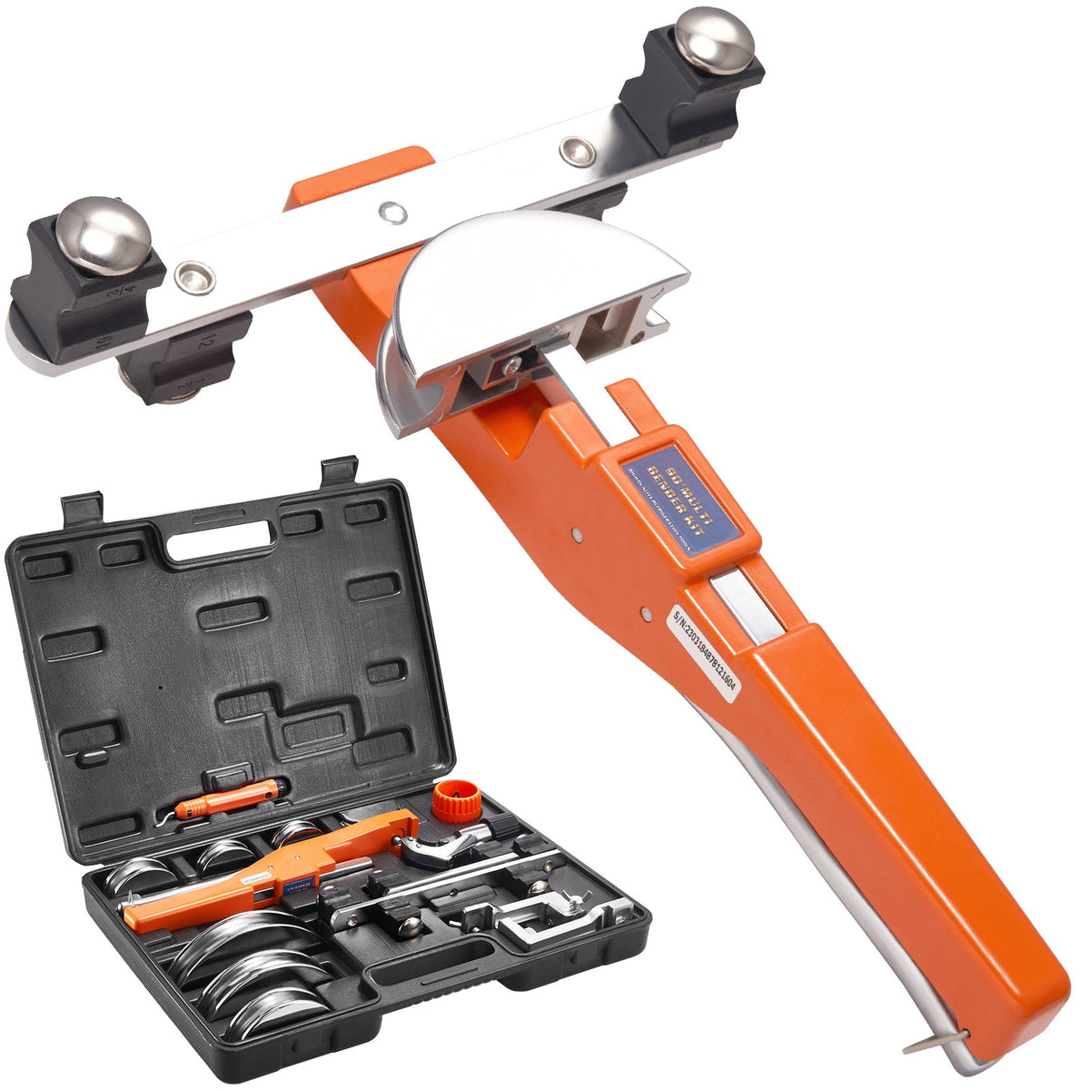 Pipe Tube Bender with Ratchet & Cutter - 1/4" to 7/8" O.D.