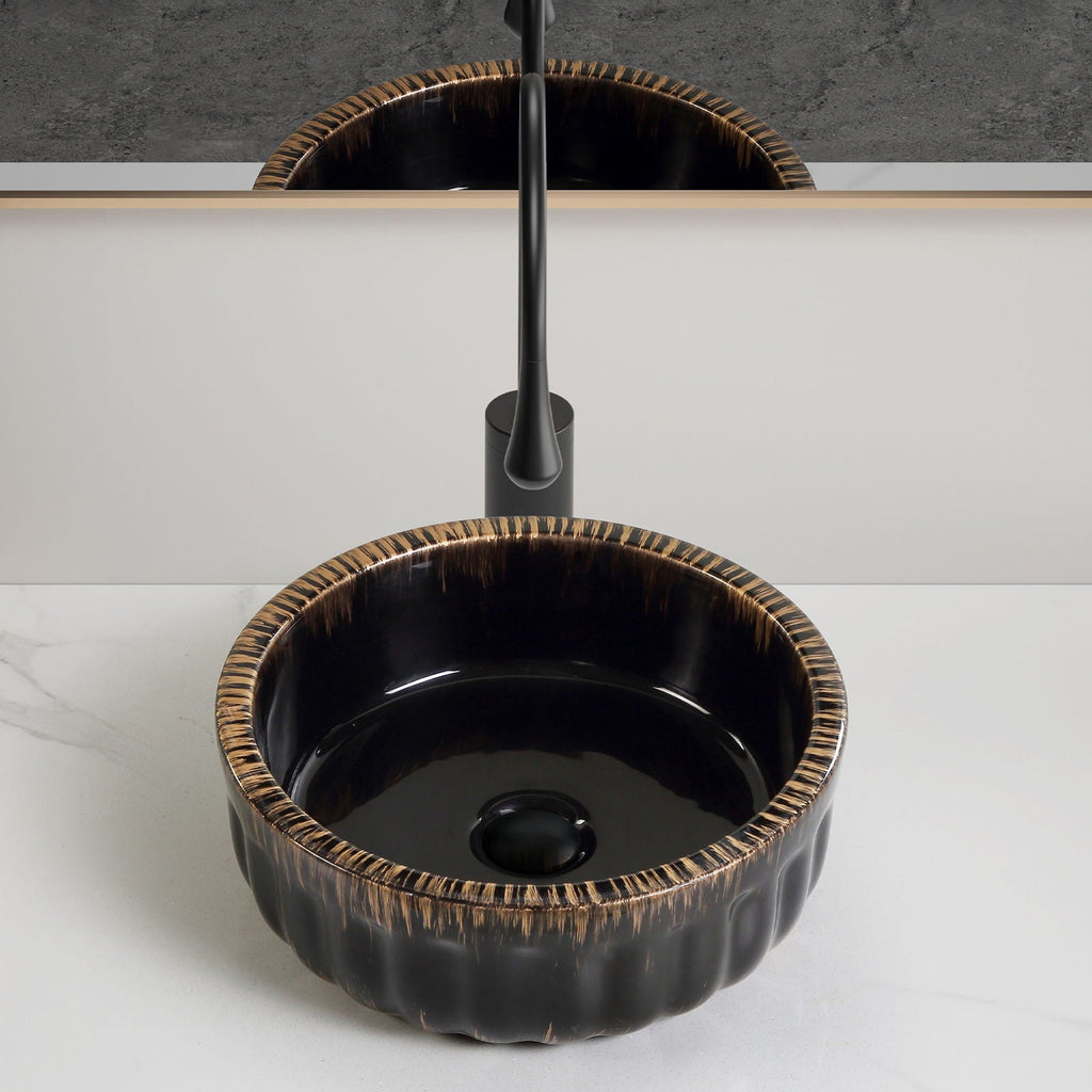 Black Vessel Sink with Modern Design - Black