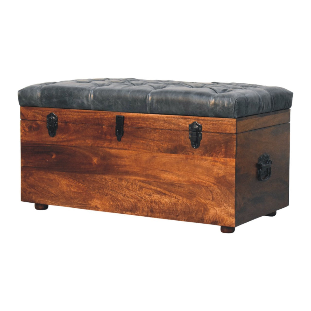 Solid Wood Storage Bench with Ample Storage - California Walnut