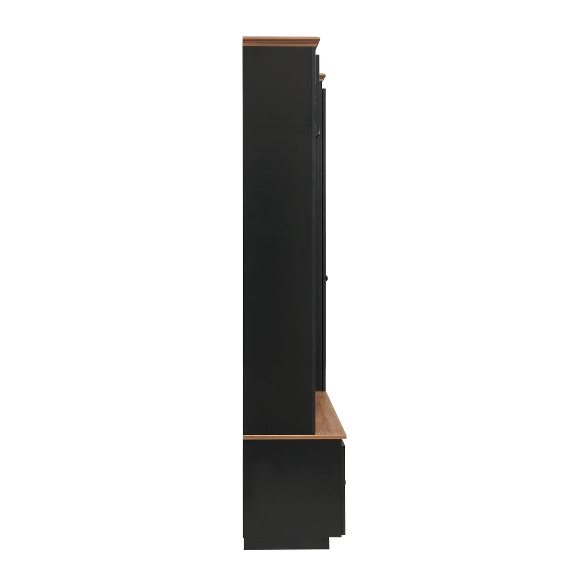 Entryway Hall Tree with Storage Bench and Cabinets – Black or White