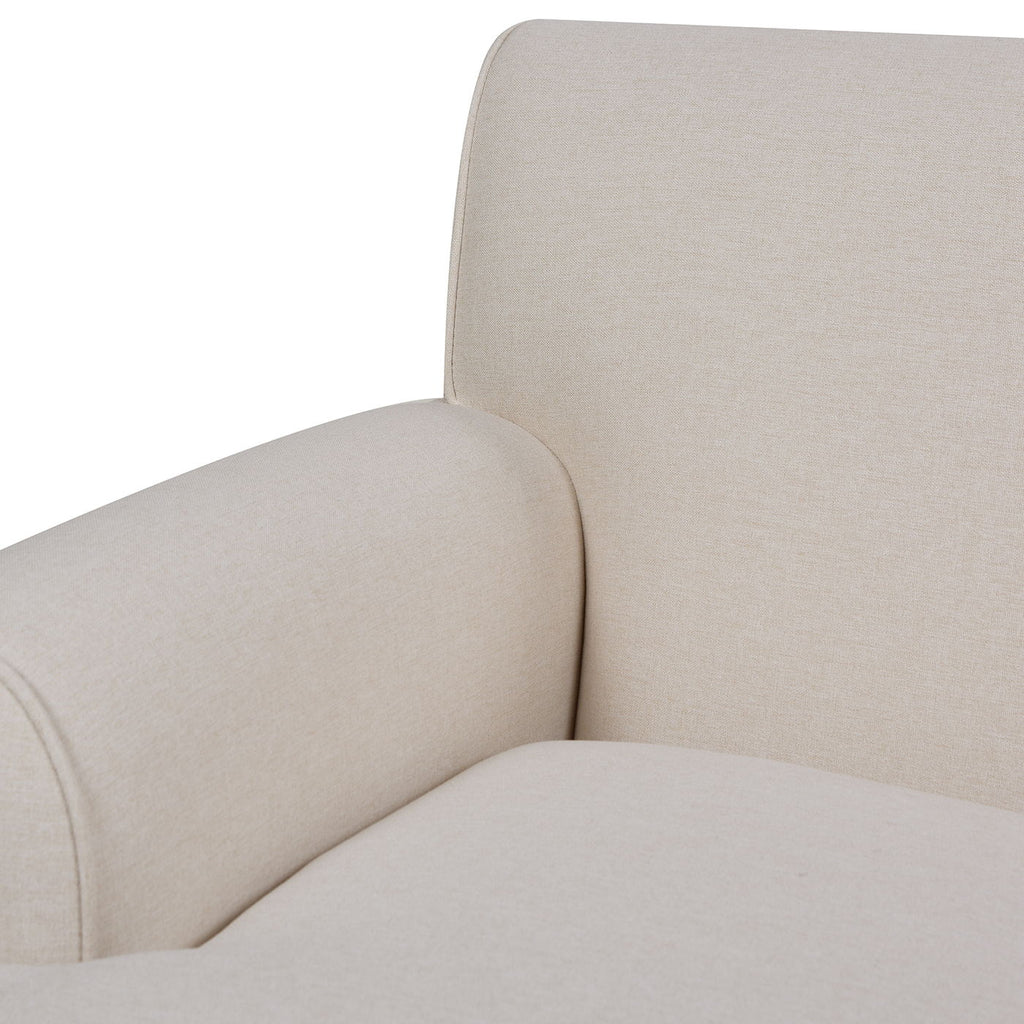 Accent Arm Chair with Casters – Solid Hardwood Frame - Blue or Beige