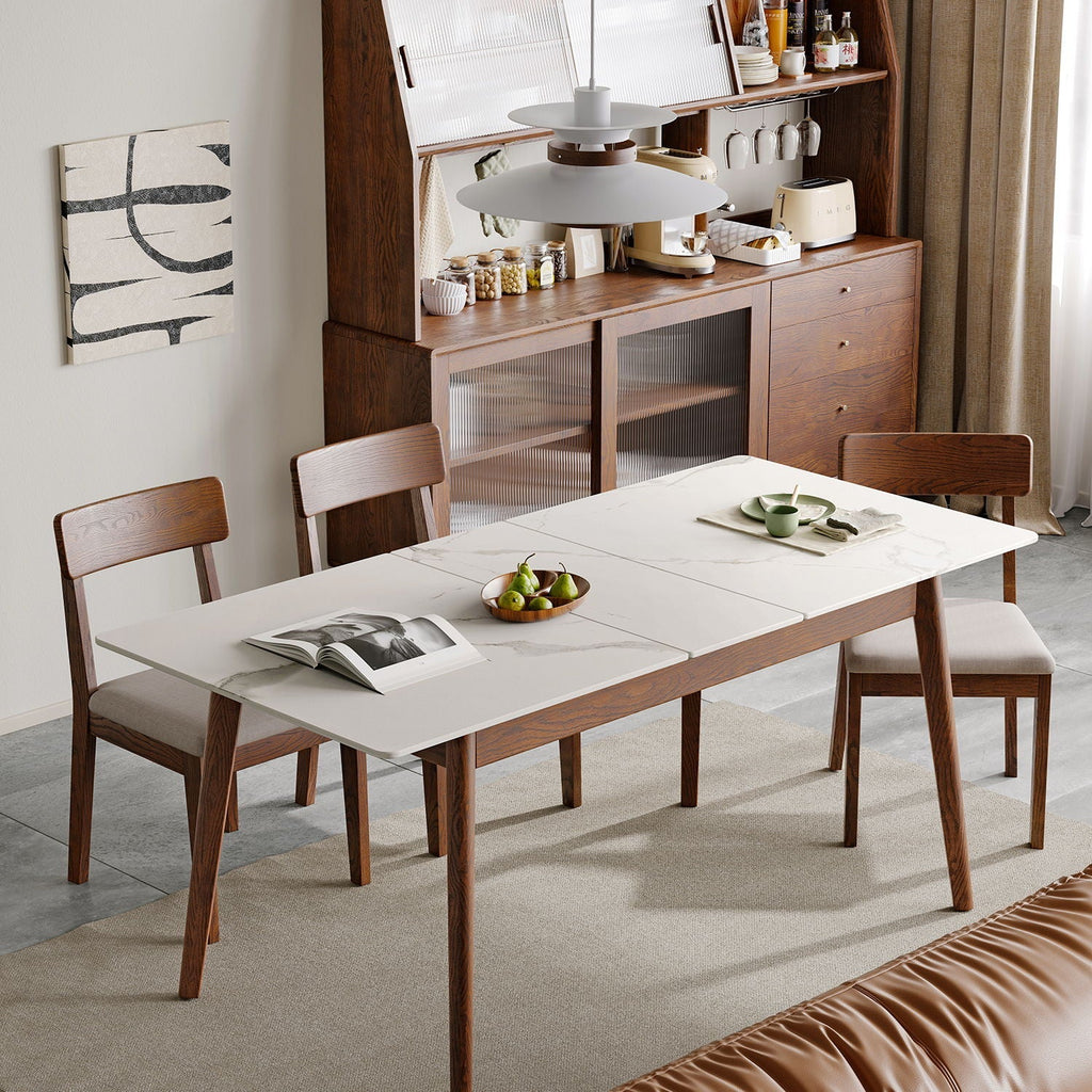 Telescopic Wood Dining Table with Extendable Top - Multiple Colors