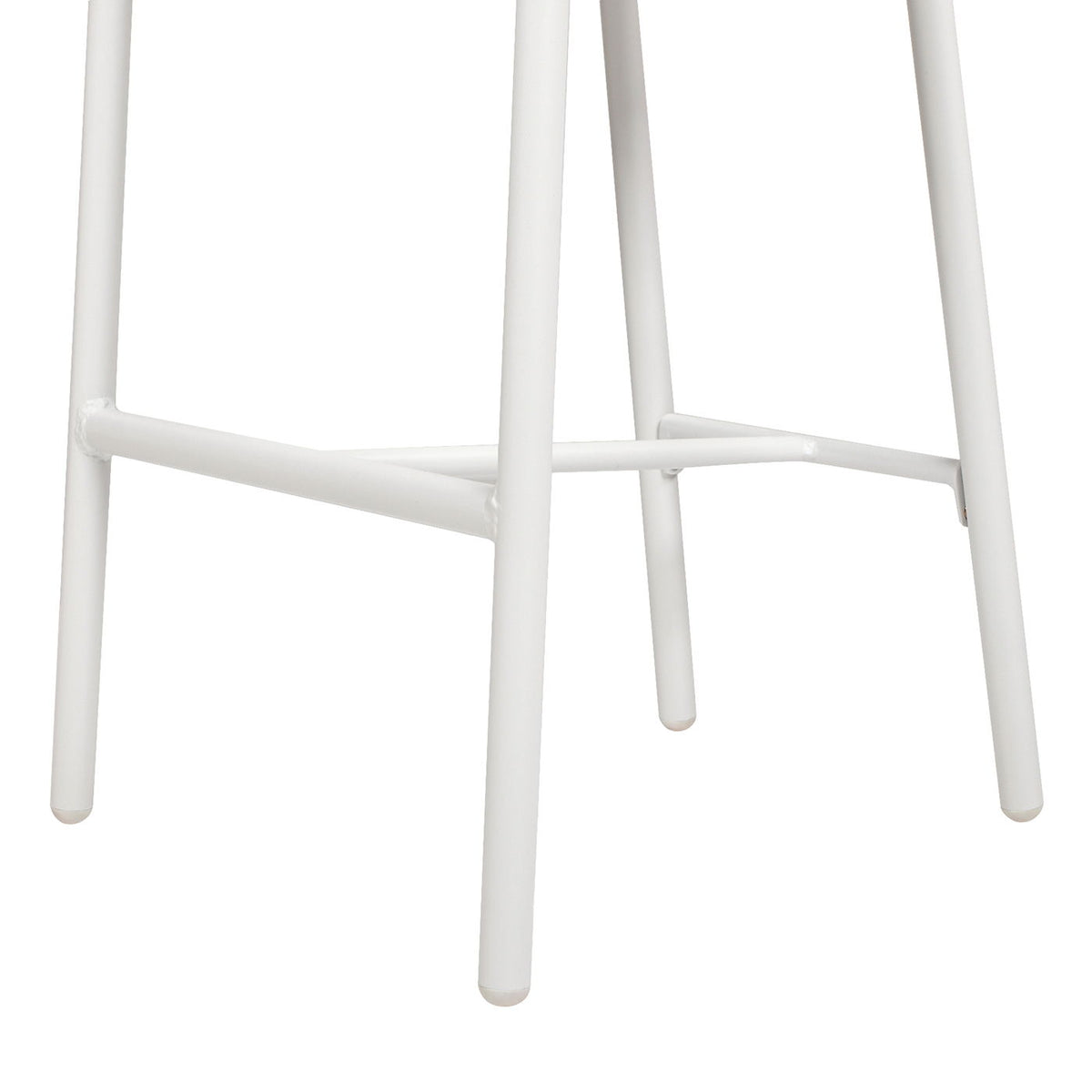Optic White Rope Barrel Low Back Patio Counter Stool Set of 2 with Weather-Resistant Design