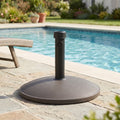 Brown Outdoor Umbrella Base with 35 lb Concrete Core – Stable & Weather Resistant