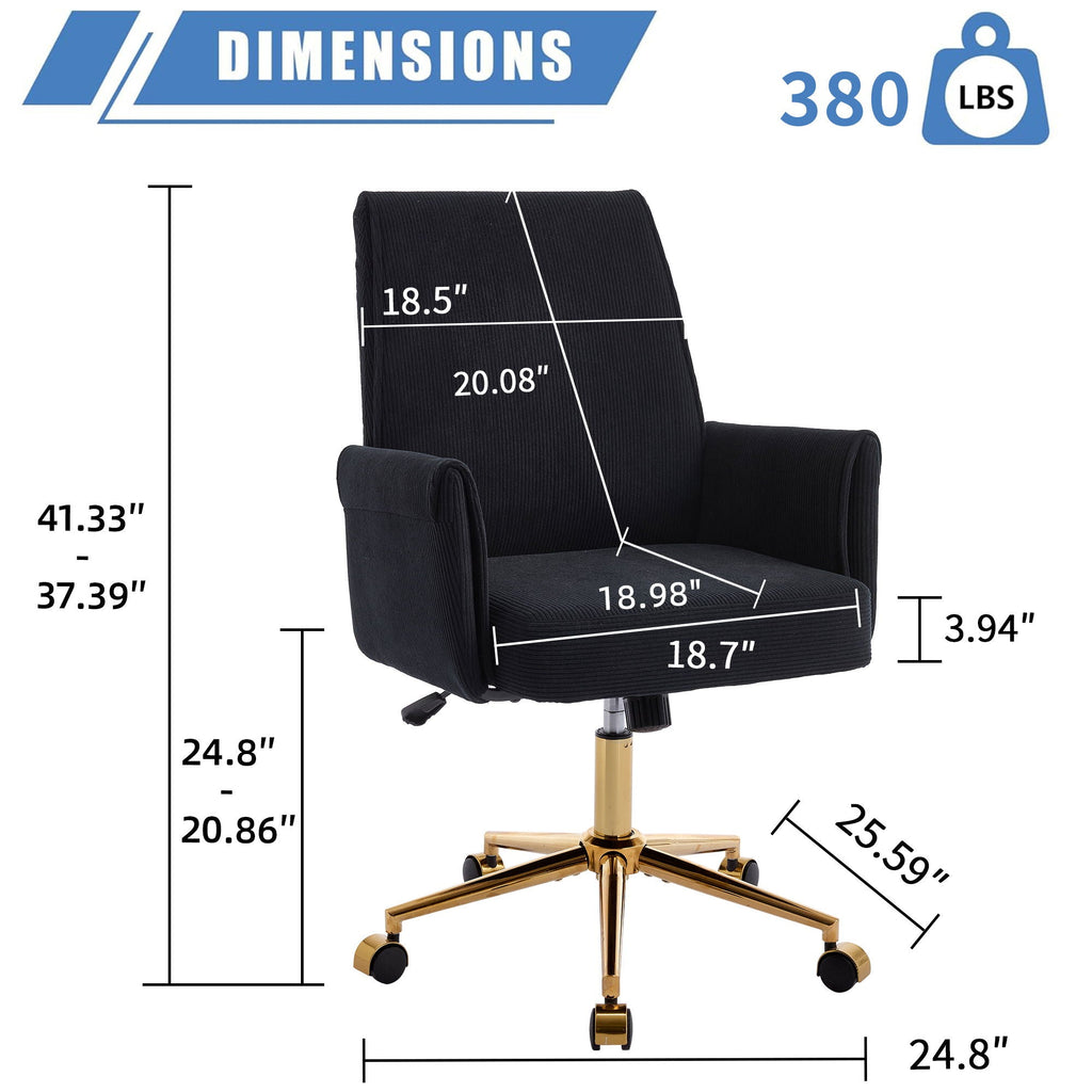 Ergonomic Mid Back Office Chair with Memory Foam Cushion - Multiple Colors