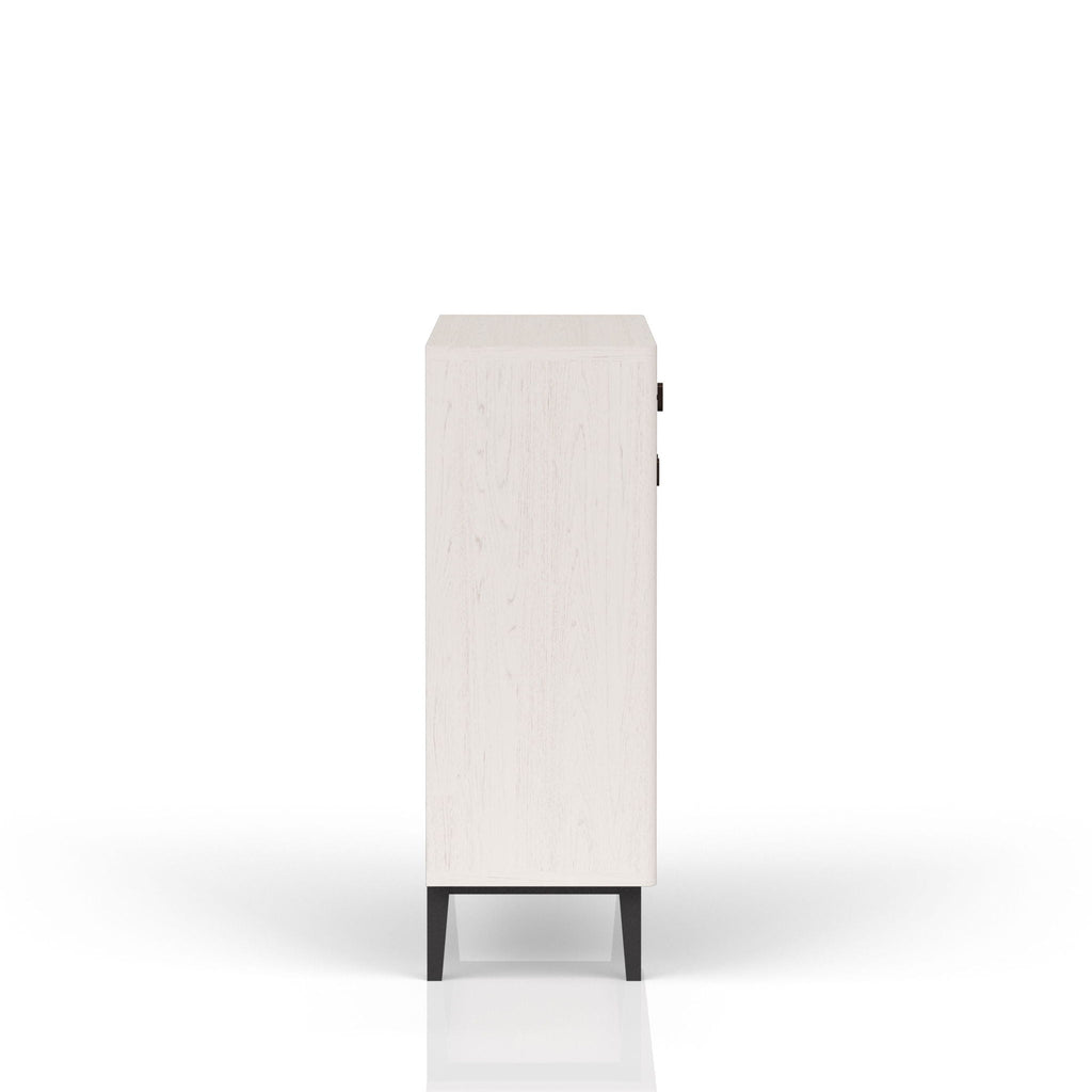 Bar Cabinet With Large Storage and Soft-Close Doors - White & Pecan