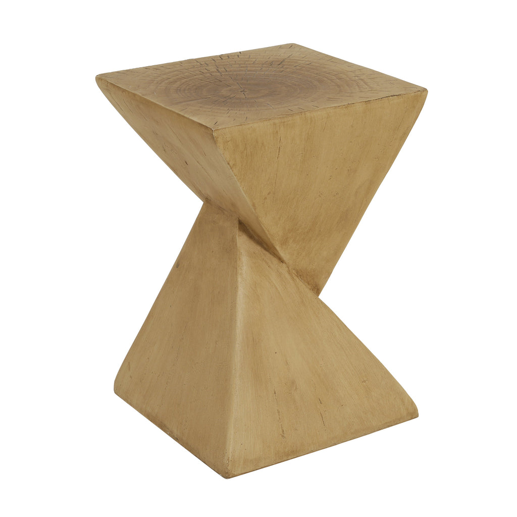 TESS Modern Side Table with Hourglass Design - Wood-Like Finish