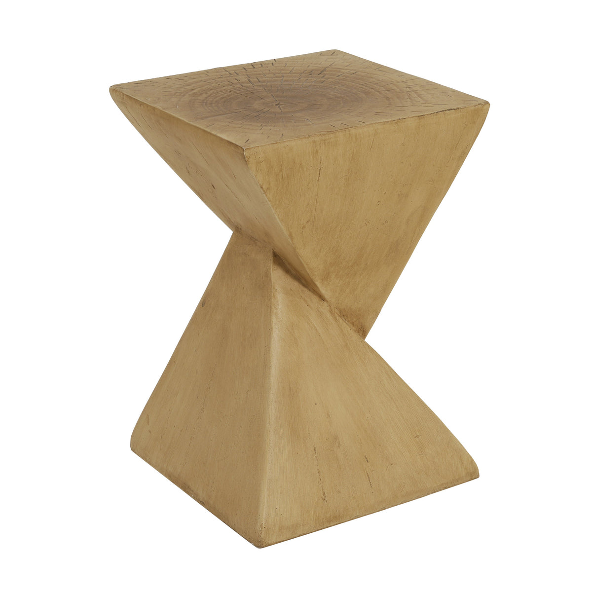 TESS Modern Side Table with Hourglass Design - Wood-Like Finish