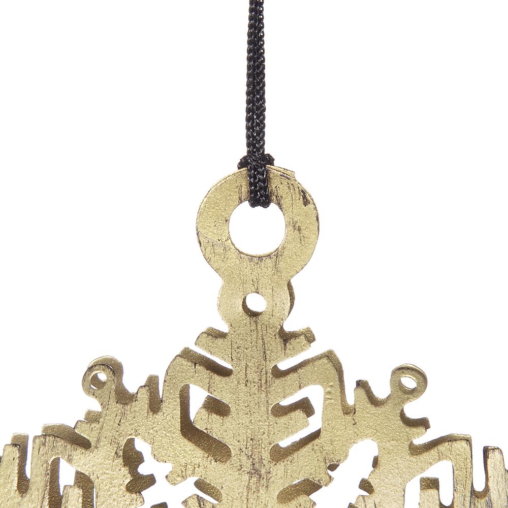 3.5" Snowflake Hanging Ornament Set of 12 with Durable Iron Construction - White