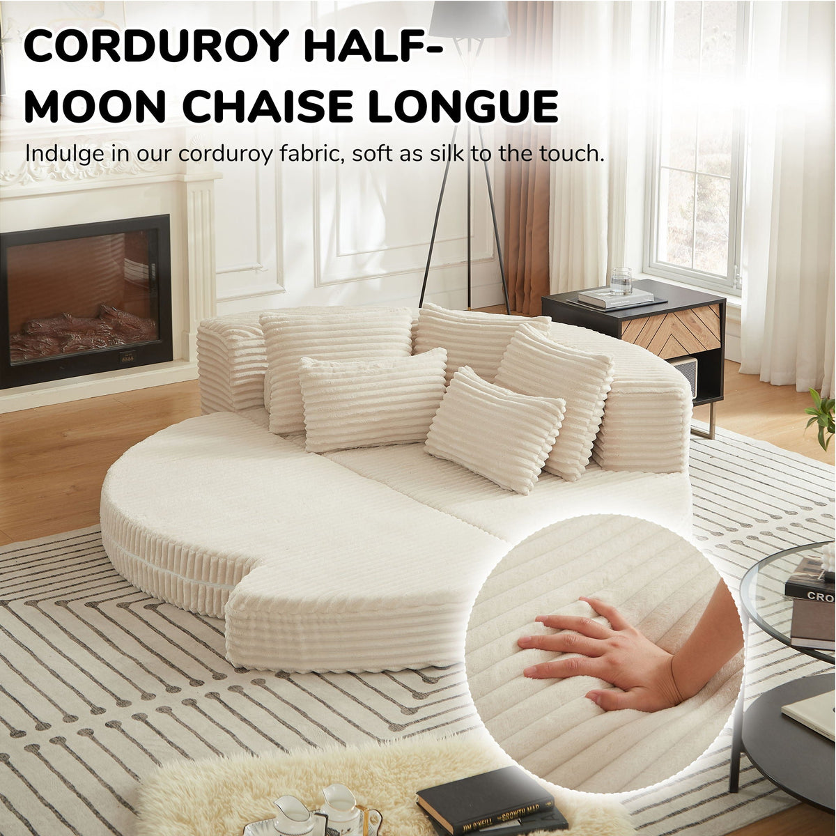 Semi Circular 2 In 1 Sofa Bed with Neck Pillow - Beige, Black, or Dark Green