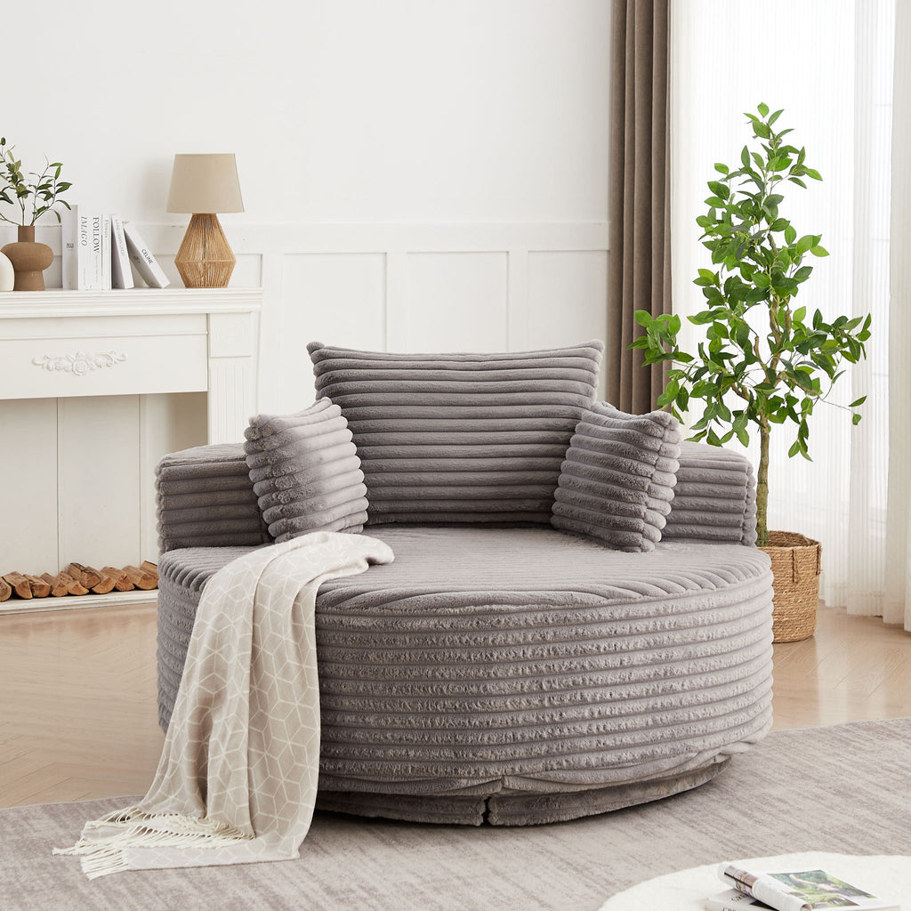Swivel Sleeper Chair with Supportive Pillow and 360° Base - Multiple Colors