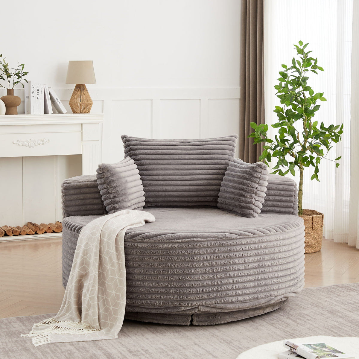 Swivel Sleeper Chair with Supportive Pillow and 360° Base - Multiple Colors