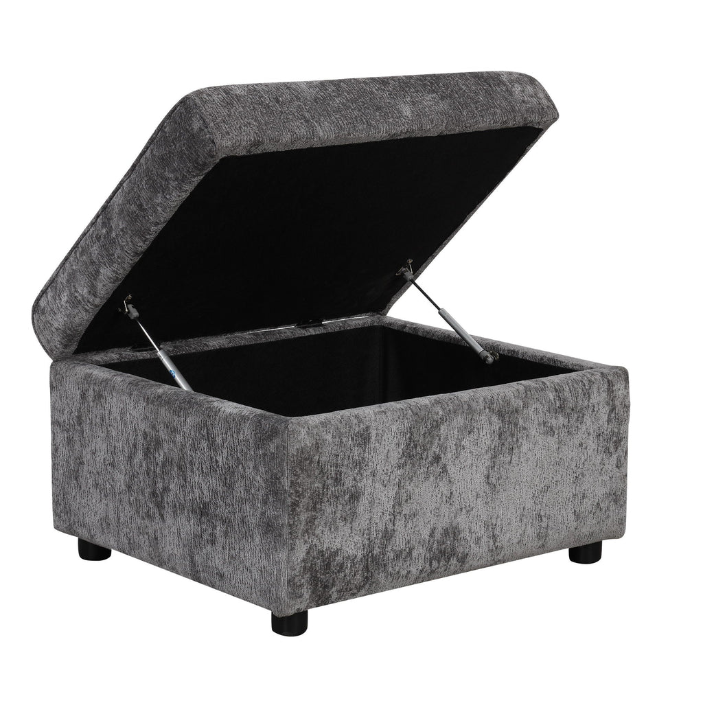 Sleeper Sectional Sofa with Storage Ottoman and USB Charging - White or Dark Gray