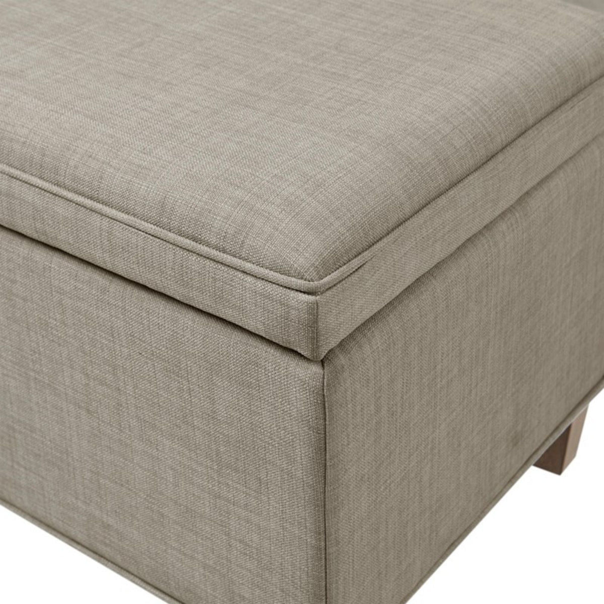 Light Gray Storage Bench with Soft Close and Ample Storage - Rectangular