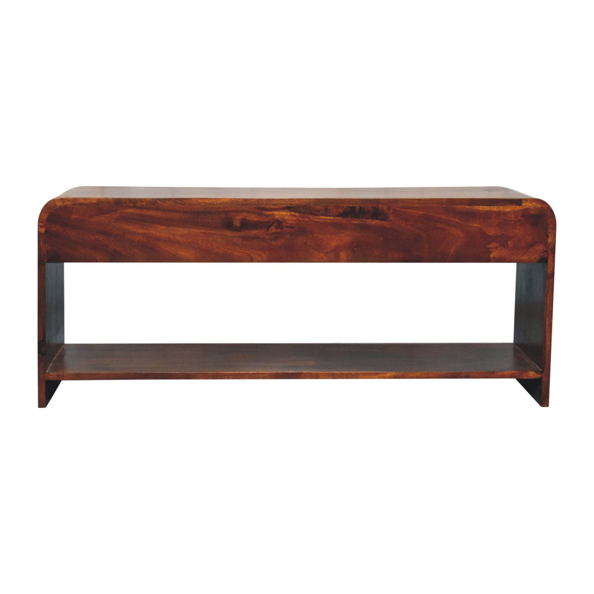 Solid Wood Aspen Slim Media Unit with 3 Drawers - Chestnut Finish