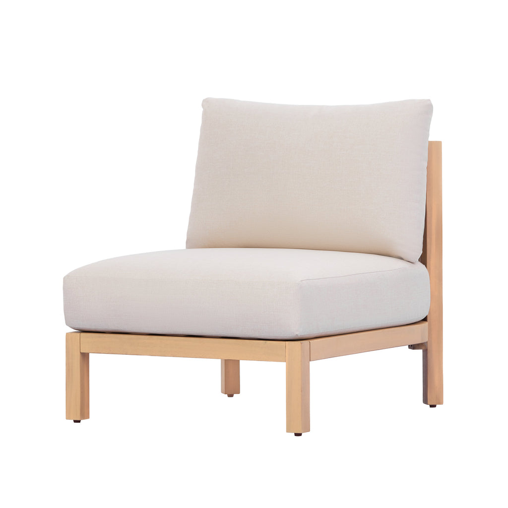 Acacia Wood Patio Club Chair Set of 2 with Rope Weave - Light Teak