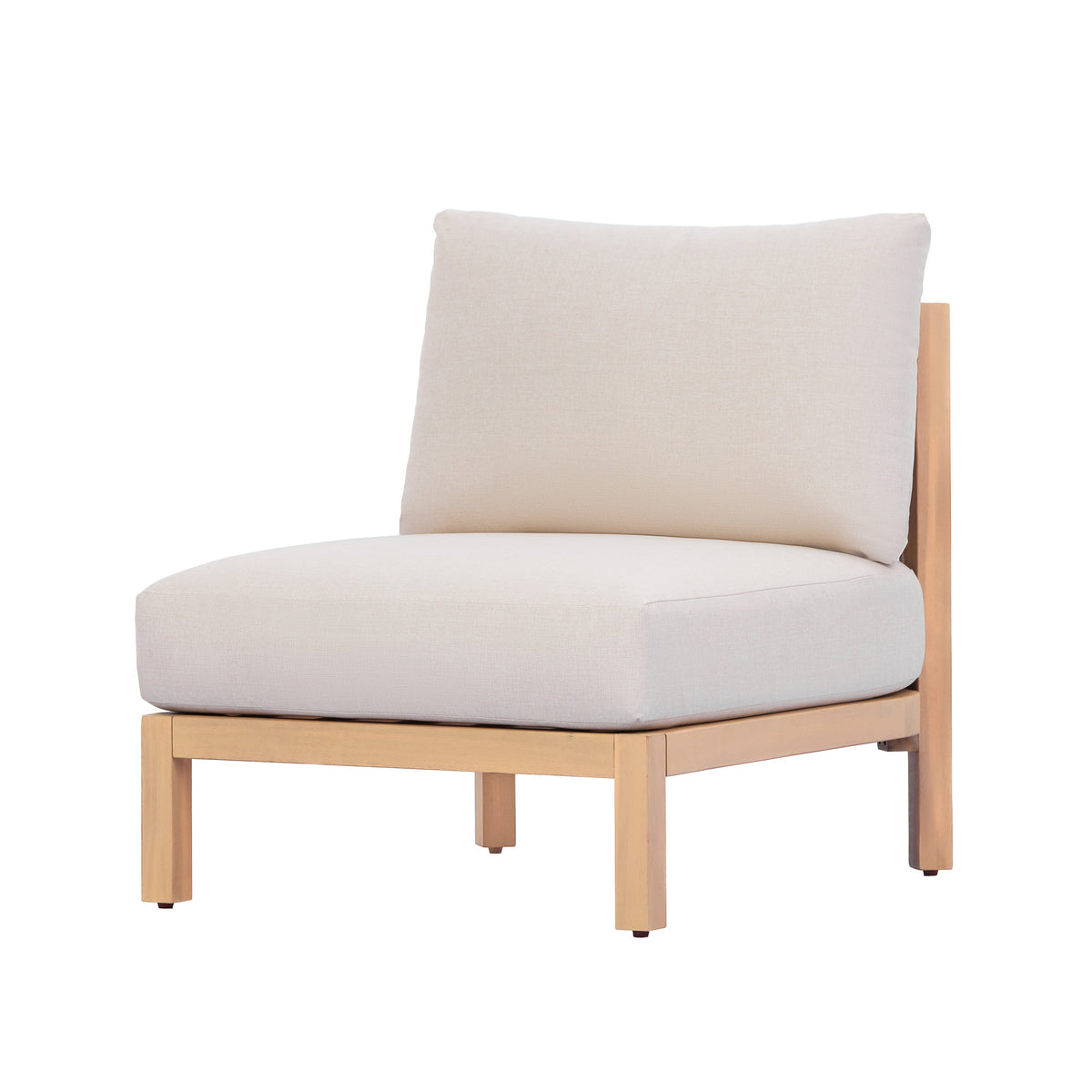 Acacia Wood Patio Club Chair Set of 2 with Rope Weave - Light Teak