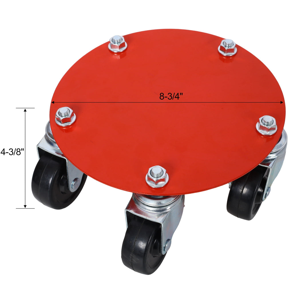 Heavy Duty Snowmobile Dolly V Slide with Swivel Casters - Steel, Red