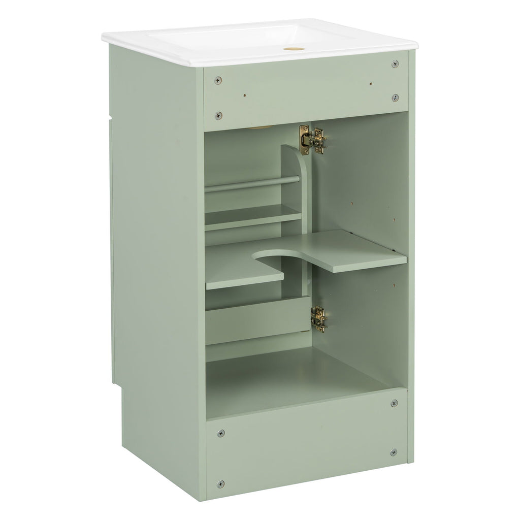 Bathroom Vanity with Sink and Adjustable Shelf - Multiple Colors