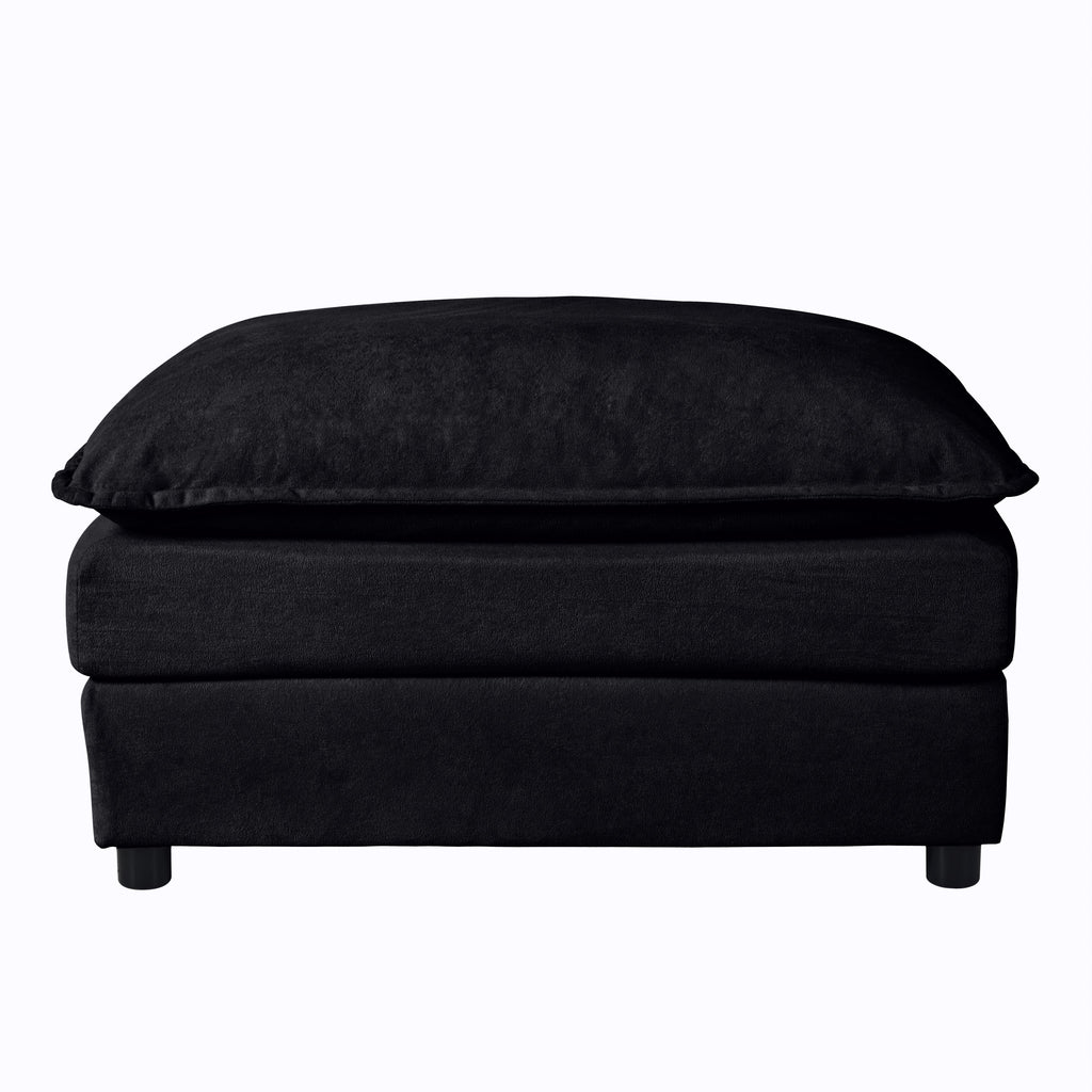 Luxury Chenille Ottoman with Double-Layer Cushion - Chenille