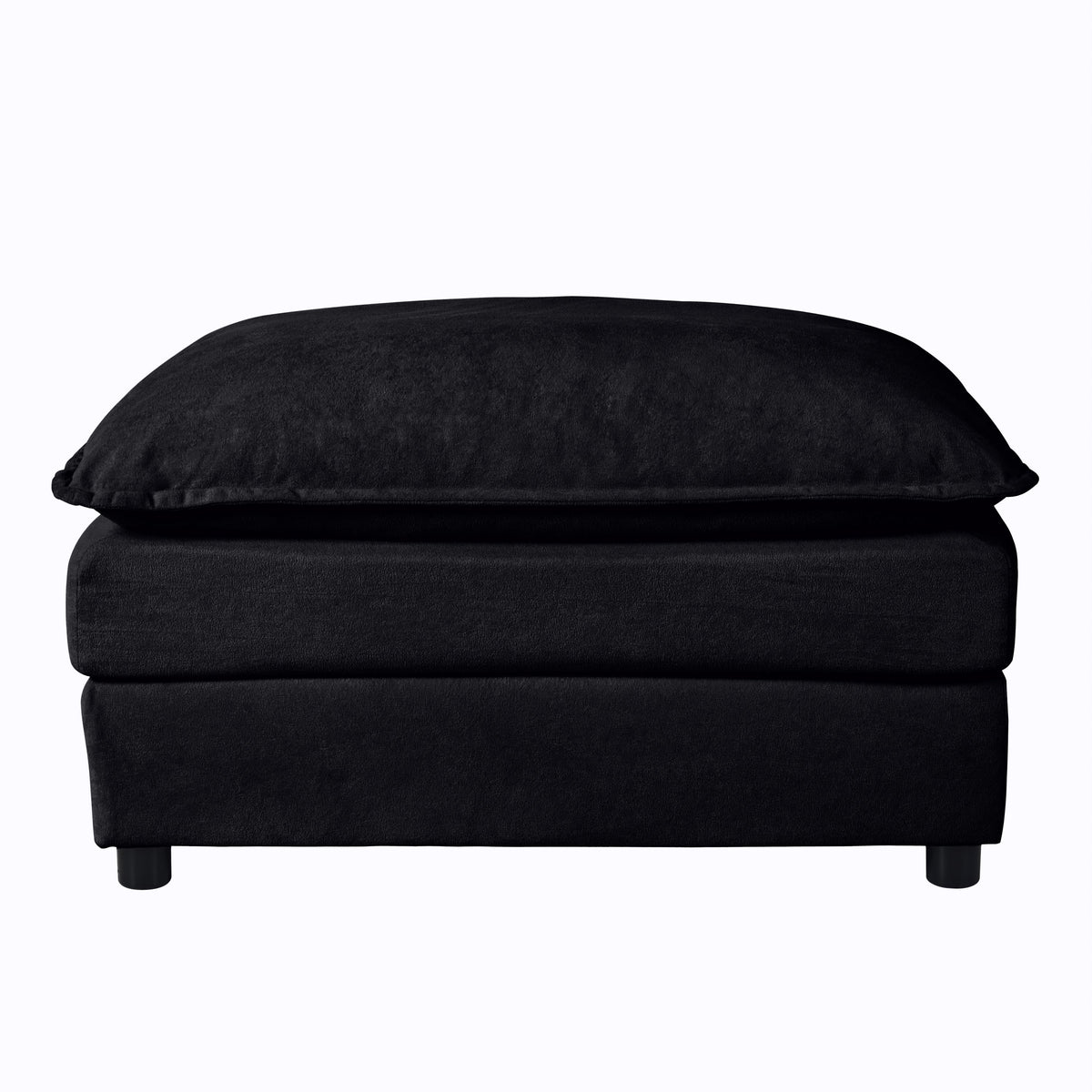 Luxury Chenille Ottoman with Double-Layer Cushion - Chenille