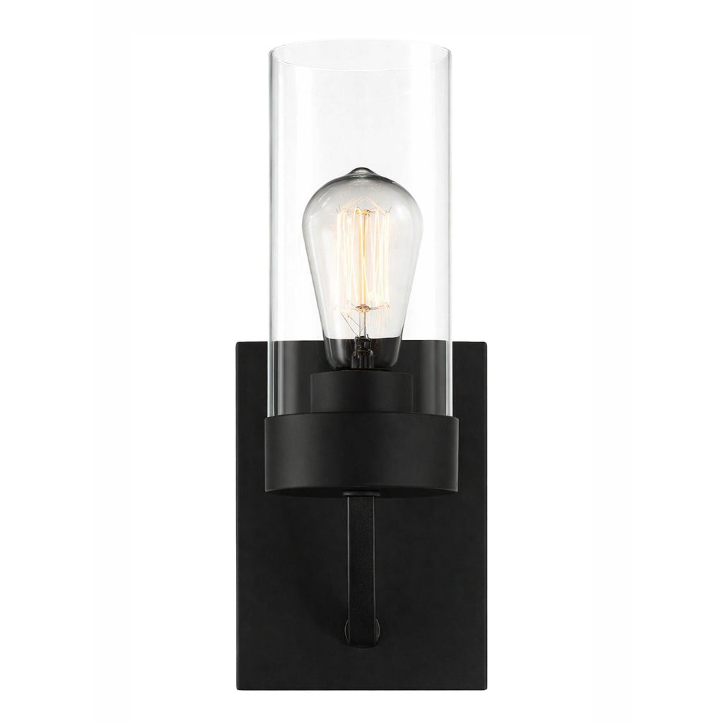 Zephyr - Single Light Sconce - Black / Clear