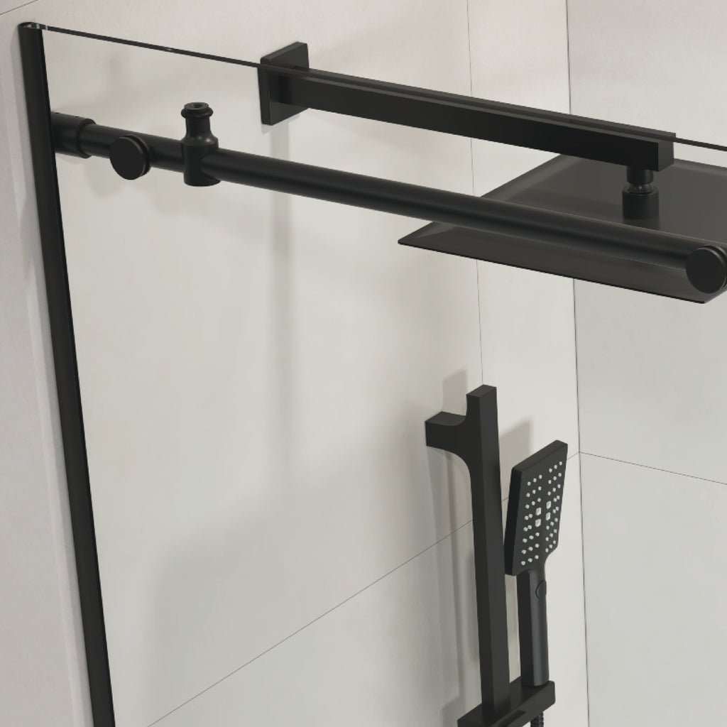 Sliding Frameless Shower Door with Matte Finish - 60" W x 76" H