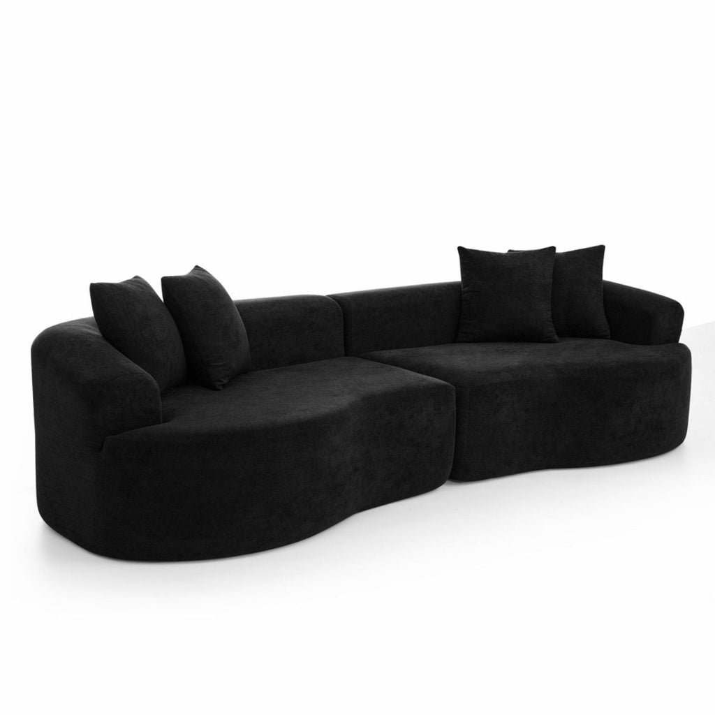 4 Seater Curved Cloud Sectional Sofa with High-Density Foam - Corduroy