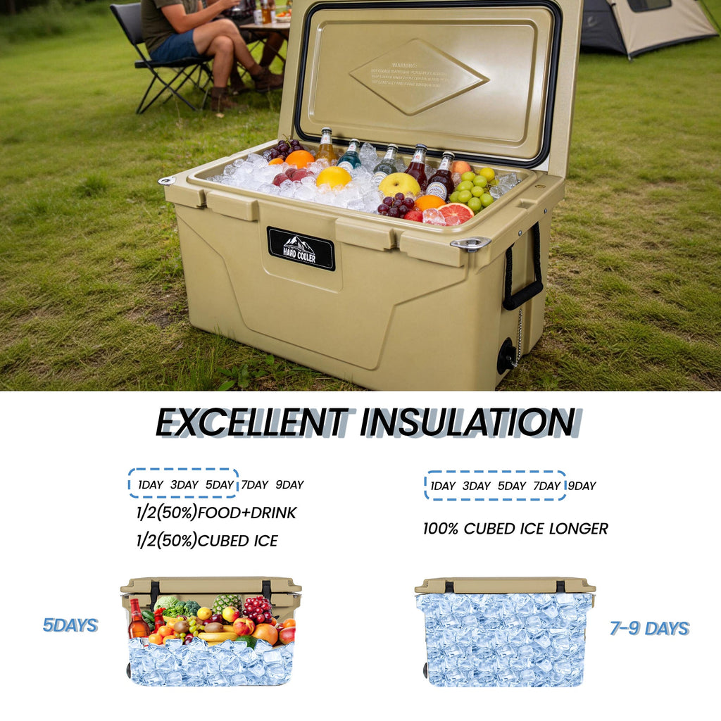 85 Quart Bear-Resistant Rotomolded Cooler with 6-Day Ice Retention - Khaki