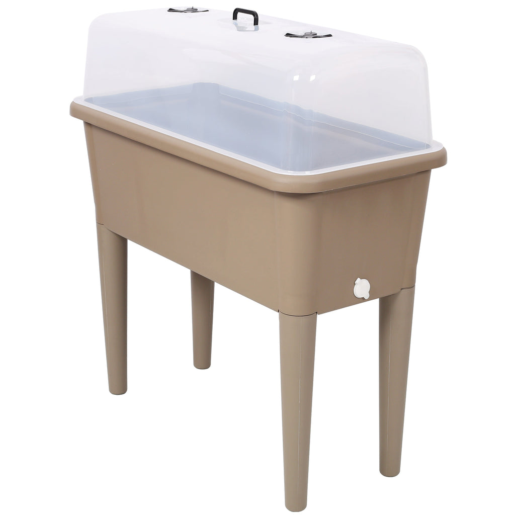 Raised Garden Bed with Ventilated Greenhouse Lid - 2PCS, Plastic