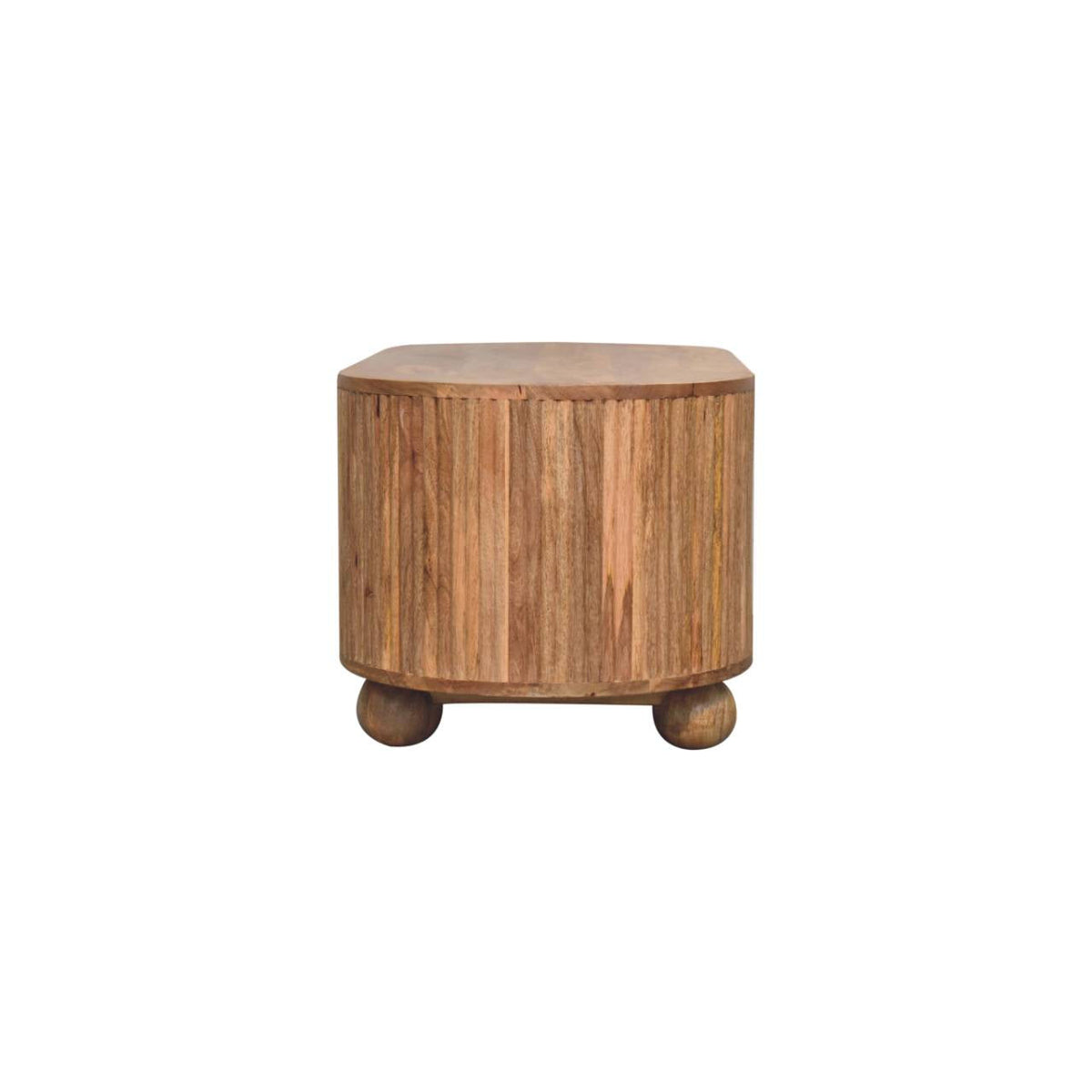 Solid Wood Soba Ball Coffee Table with Open Storage - Natural Oak