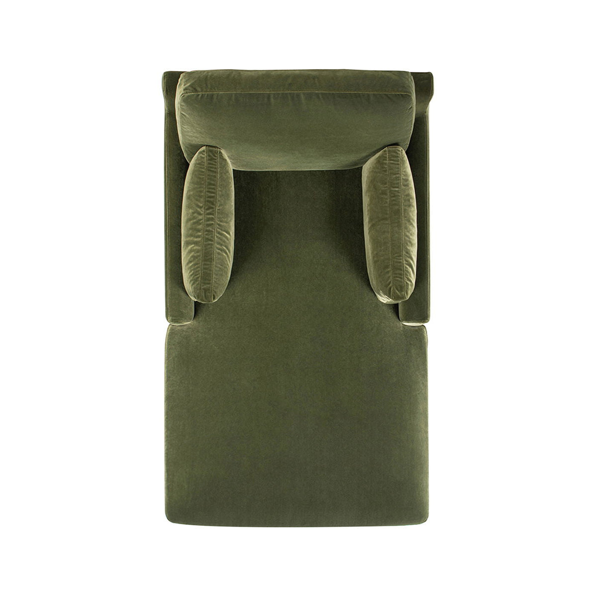 Olive Green Modern Farmhouse Chaise Lounge Chair with Sustainable Rubberwood Base