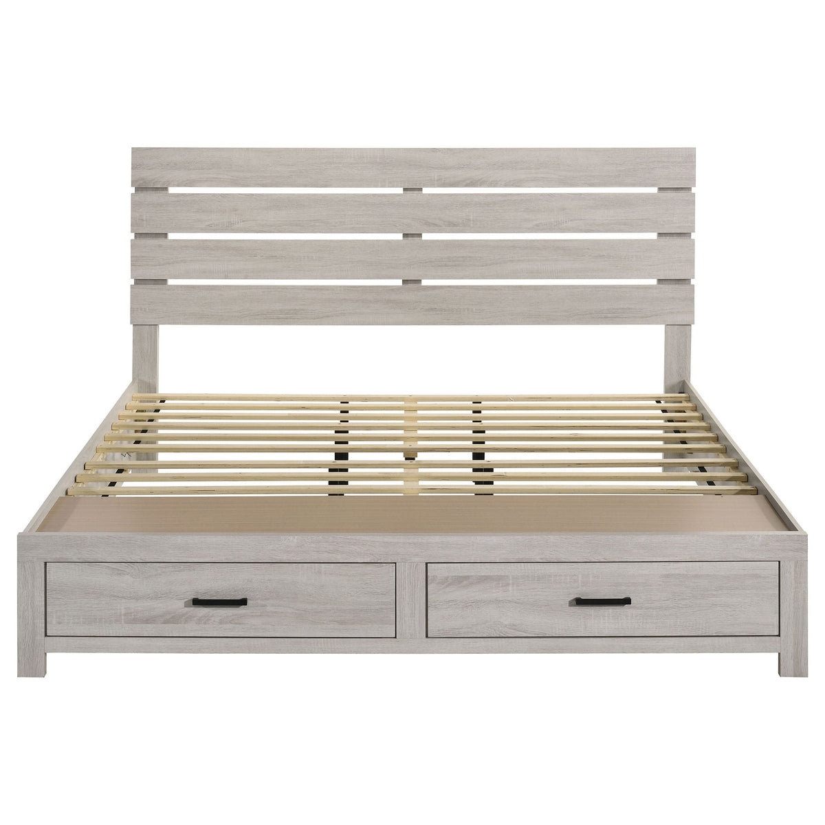 Brantford Wood Eastern King Storage Panel Bed Coastal White