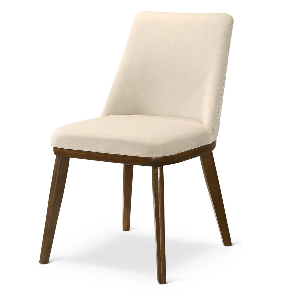 Mid-Century Dining Chair Set of 2 with Solid Wood Frame - Blue or Beige