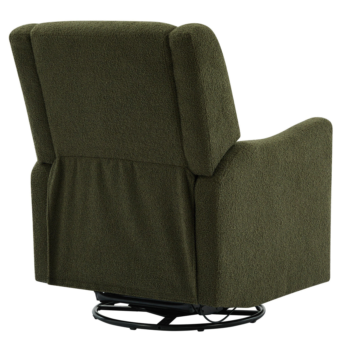 Wide Wingback Swivel Glider Rocker Recliner Chair with 360-Degree Swivel - Dark Green or Beige