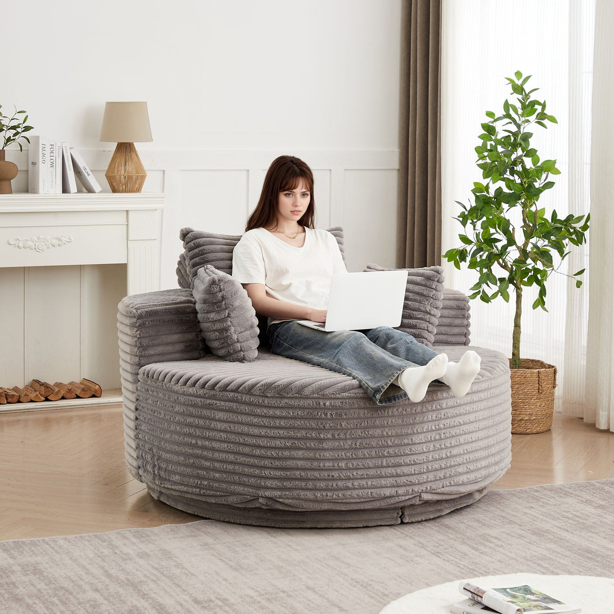 Swivel Sleeper Chair with Supportive Pillow and 360° Base - Multiple Colors
