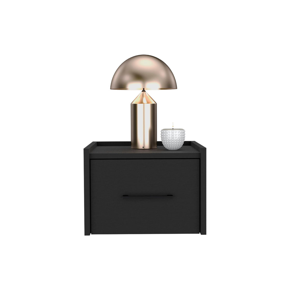 Floating Nightstand with Handy Drawer - Black