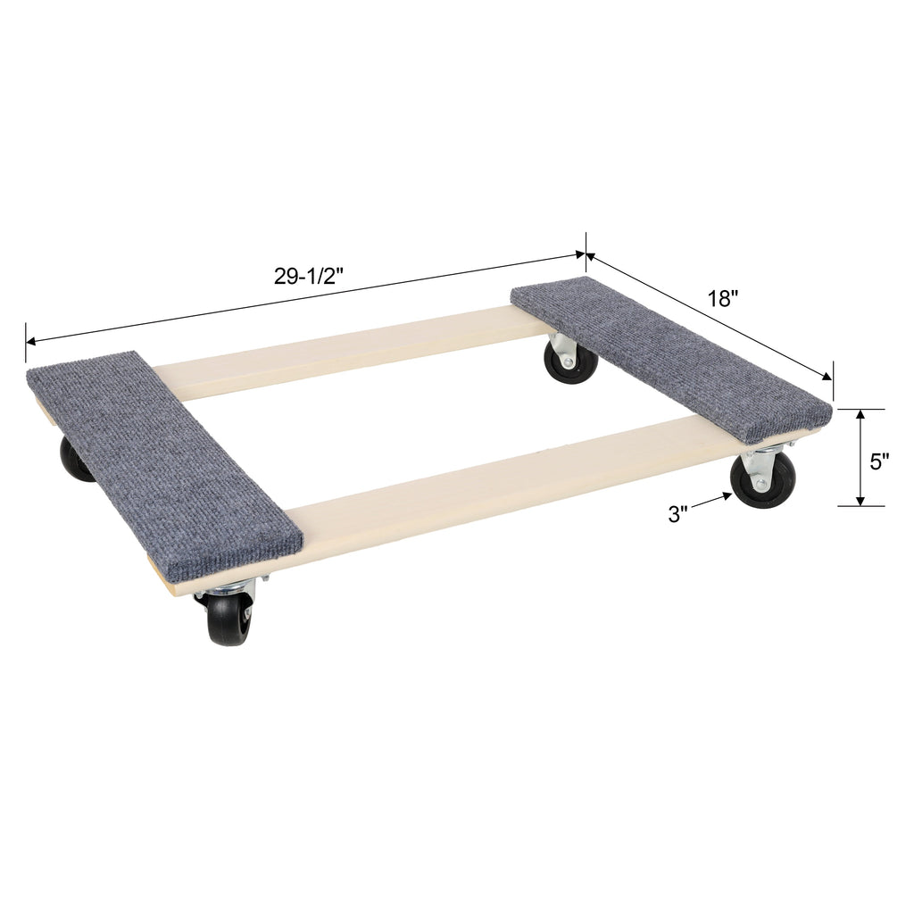 Heavy Duty Moving Dolly Set with Anti-Slip Carpet - 2 Pack