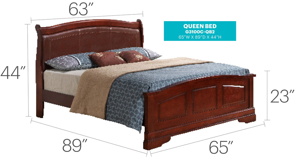 Elegantly Crafted Panel Sleigh Bed with Upholstered Panels - Multiple Colors