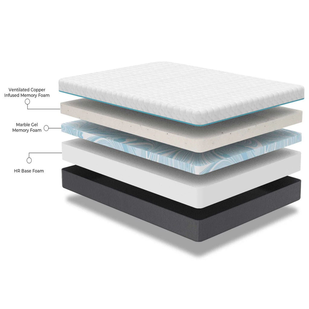 12" Soft Memory Foam Mattress with Phase Change Cooling Fabric - White