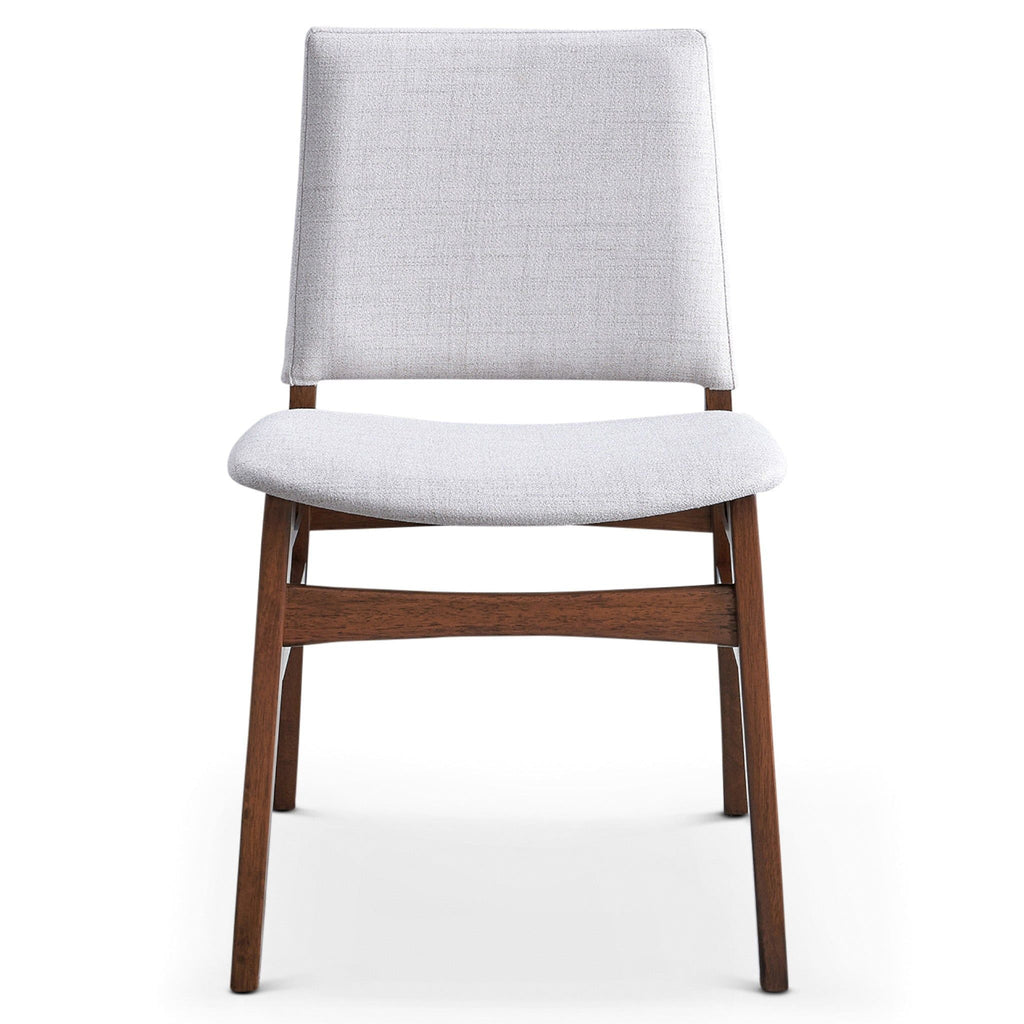 Brown / Light Gray Dining Chair Set with Solid Wood Frame - Set of 2