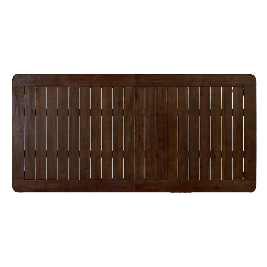 Rectangular Acacia Outdoor Dining Table with Slatted Top - Natural Wood