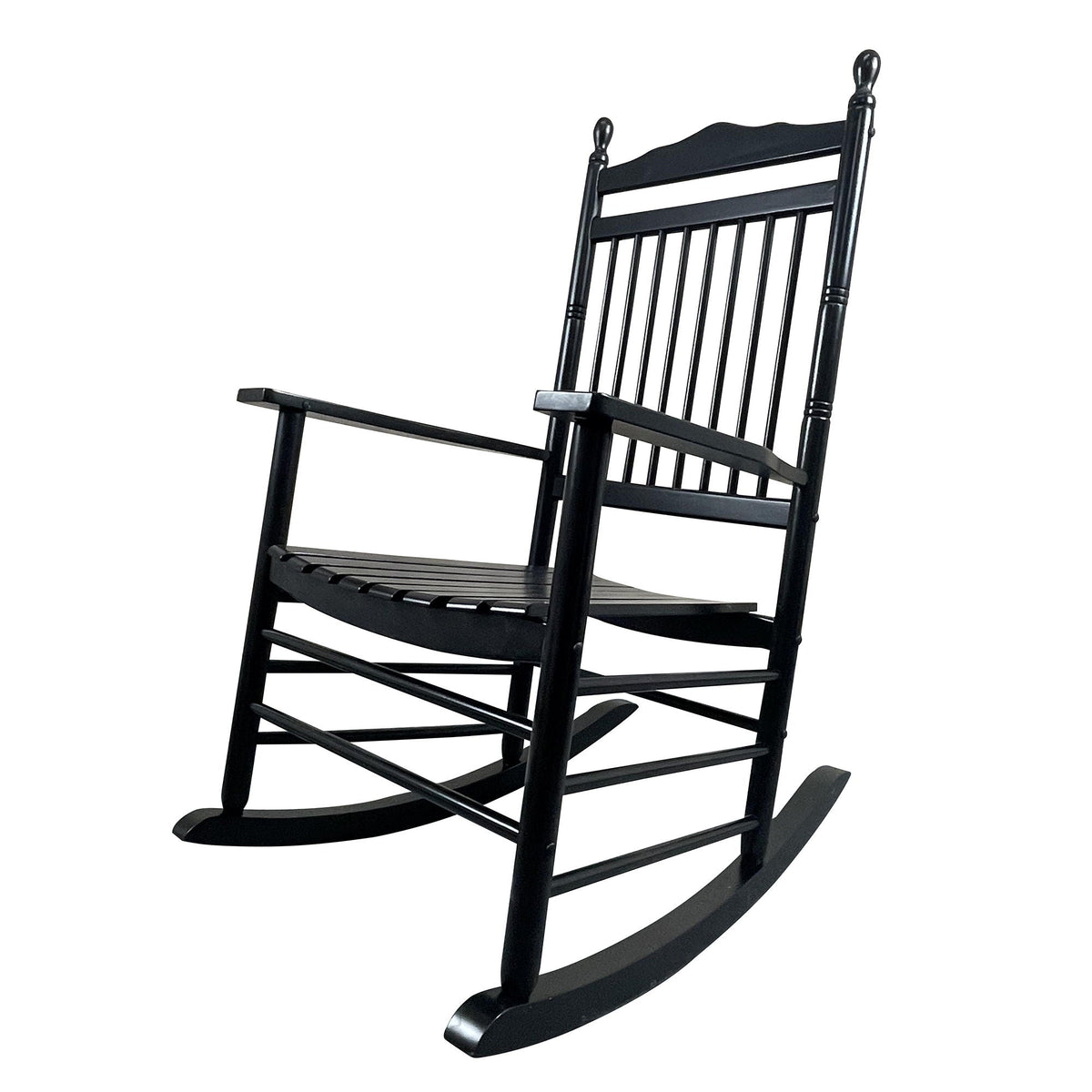 Wood Rocking Chair with Wide Seat - White or Black
