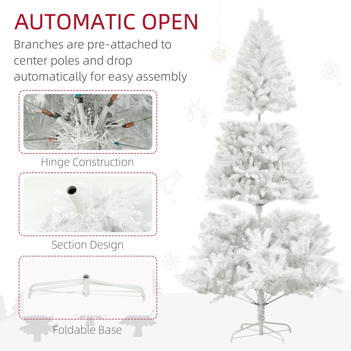 9ft Tall Artificial Christmas Tree with Realistic Pine Branches - Green