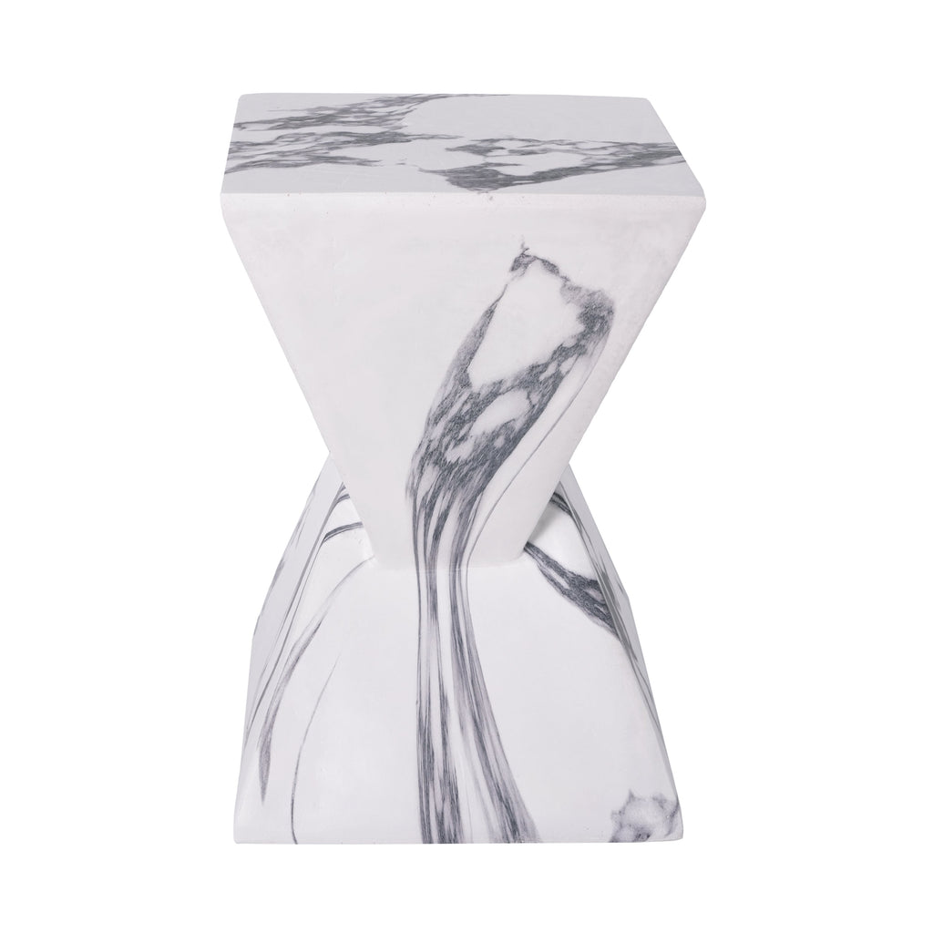 Modern Outdoor Concrete Side Table with Sculptural Design - Gray