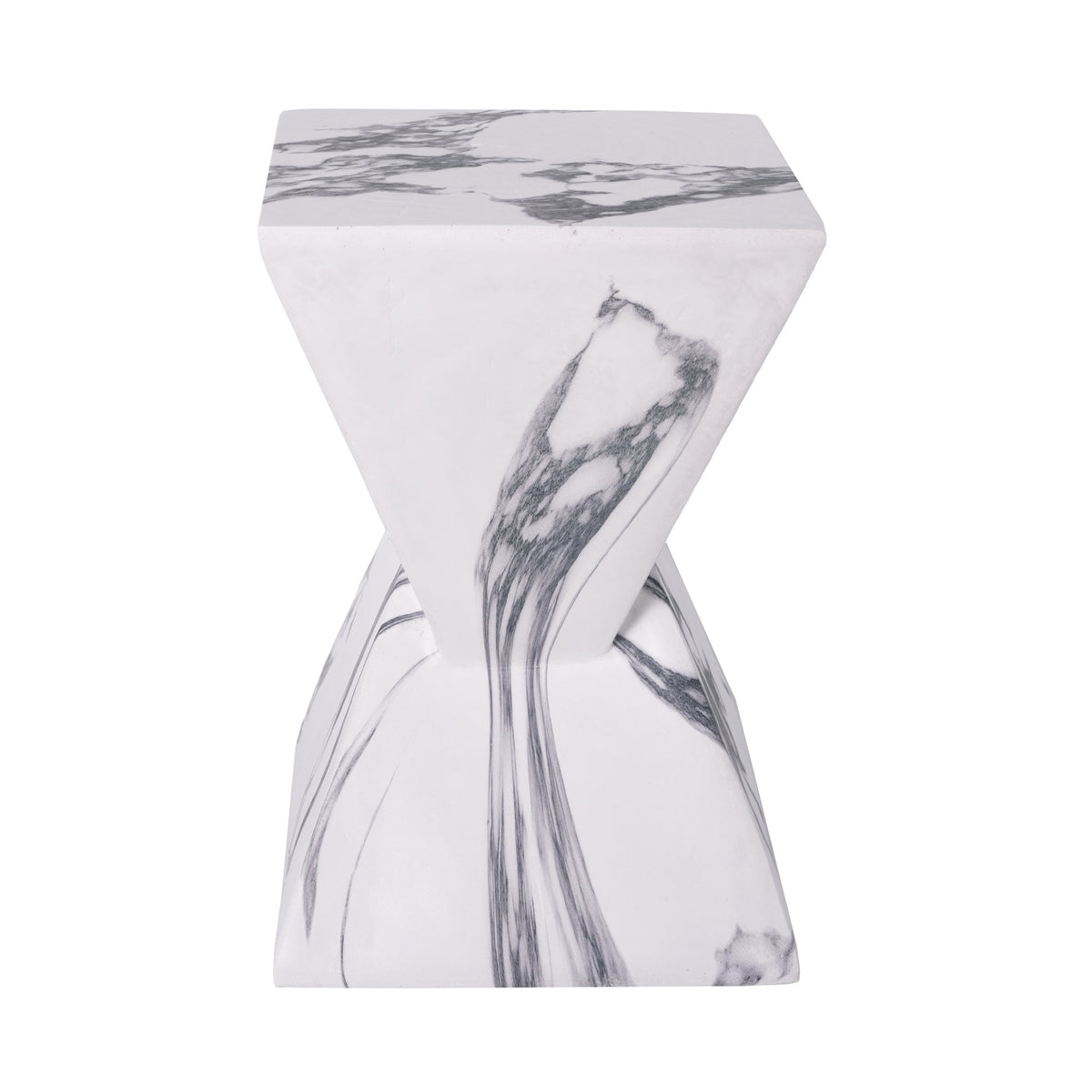Modern Outdoor Concrete Side Table with Sculptural Design - Gray