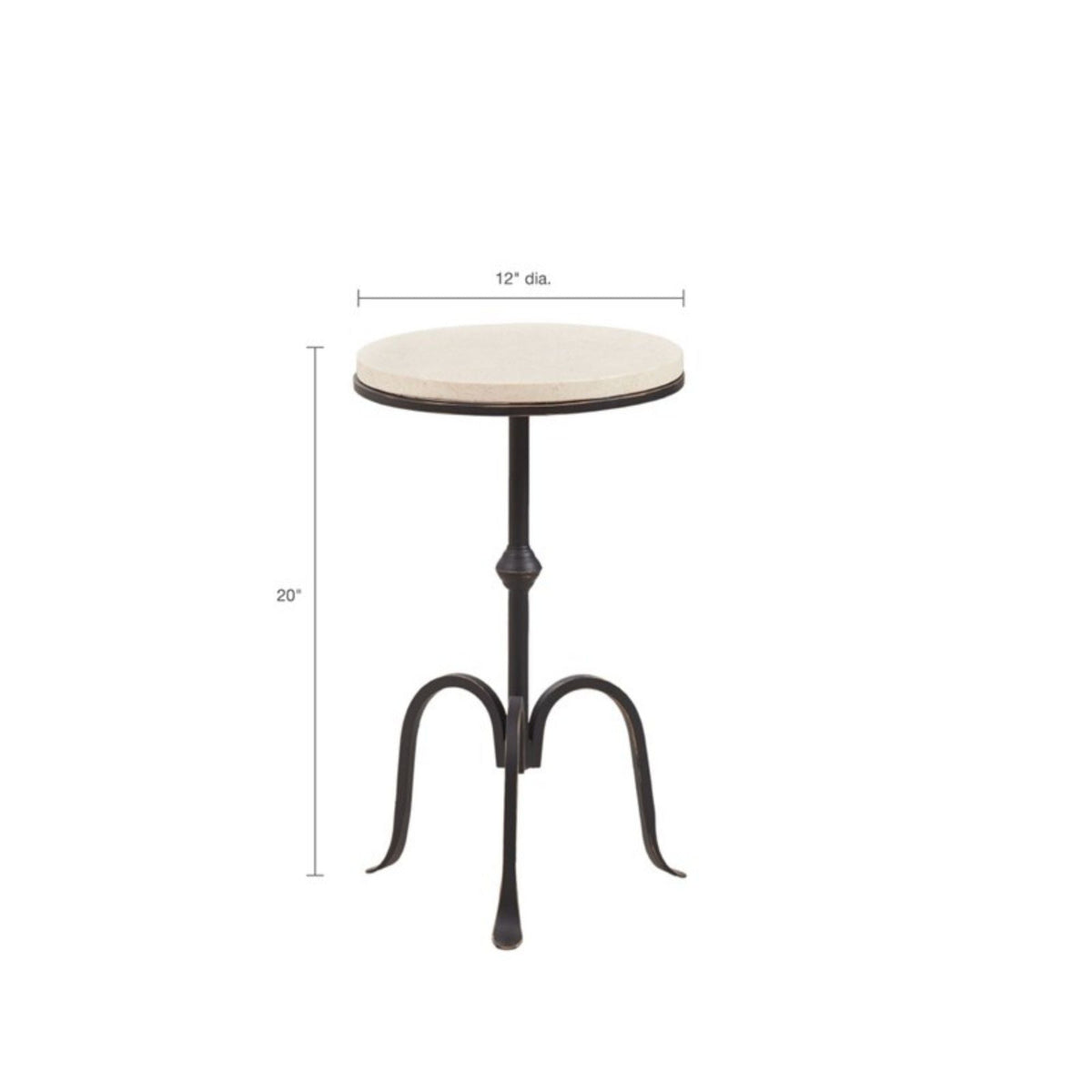 Black Accent Table with Sturdy Metal Frame - Gaberial