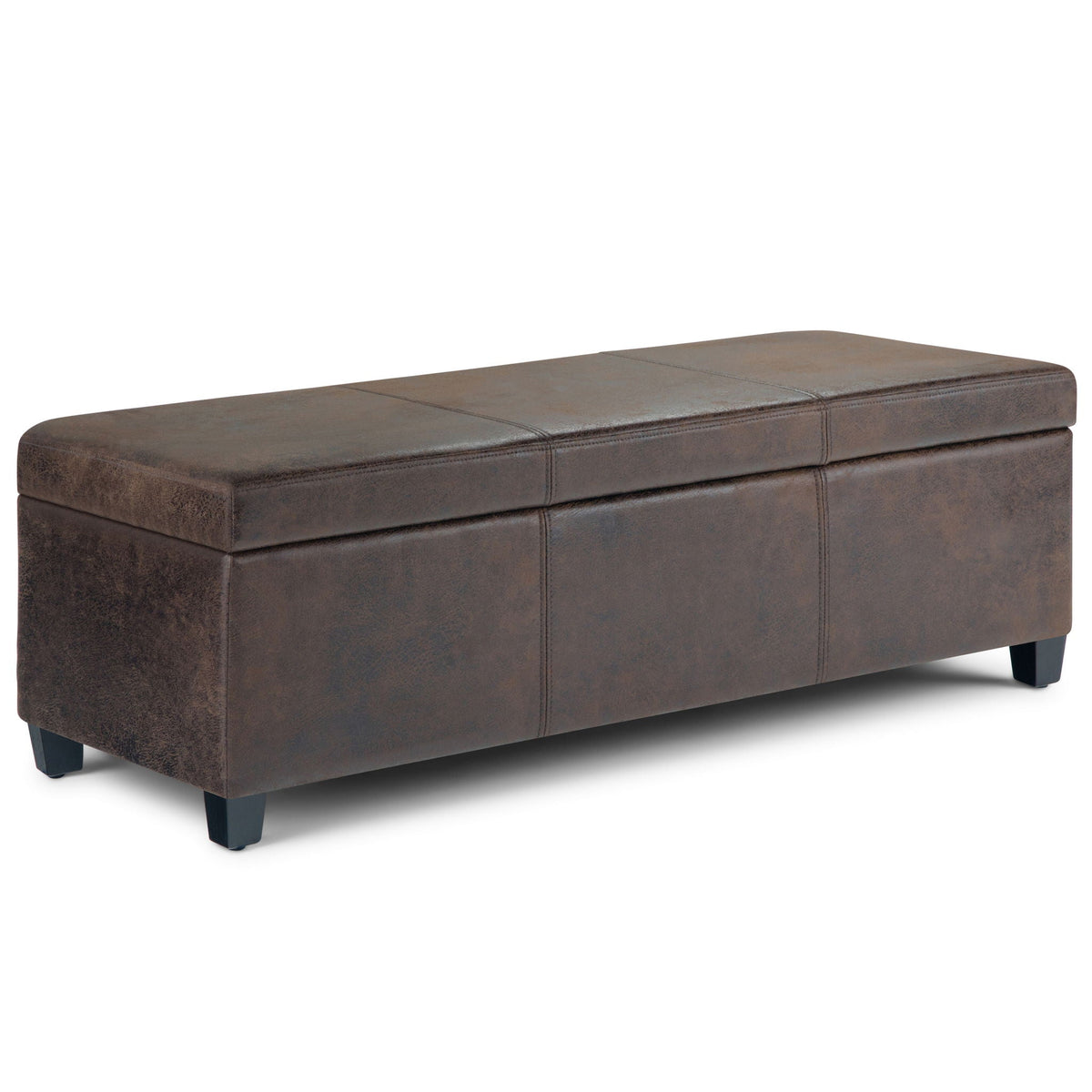 Avalon Contemporary Storage Ottoman Bench with Large Storage - Black, Dark Brown, Dark Gray