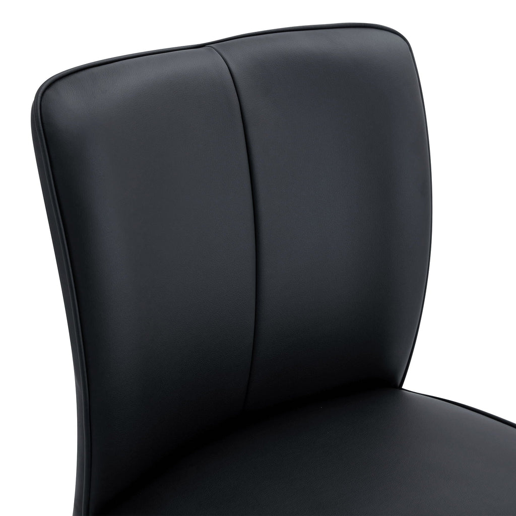 Modern Bar Chair Set with Streamlined Backrest and Metal Legs - Black/Silver