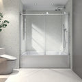 Brushed Nickel Frameless Shower Door with Soft-Close - Brushed Nickel
